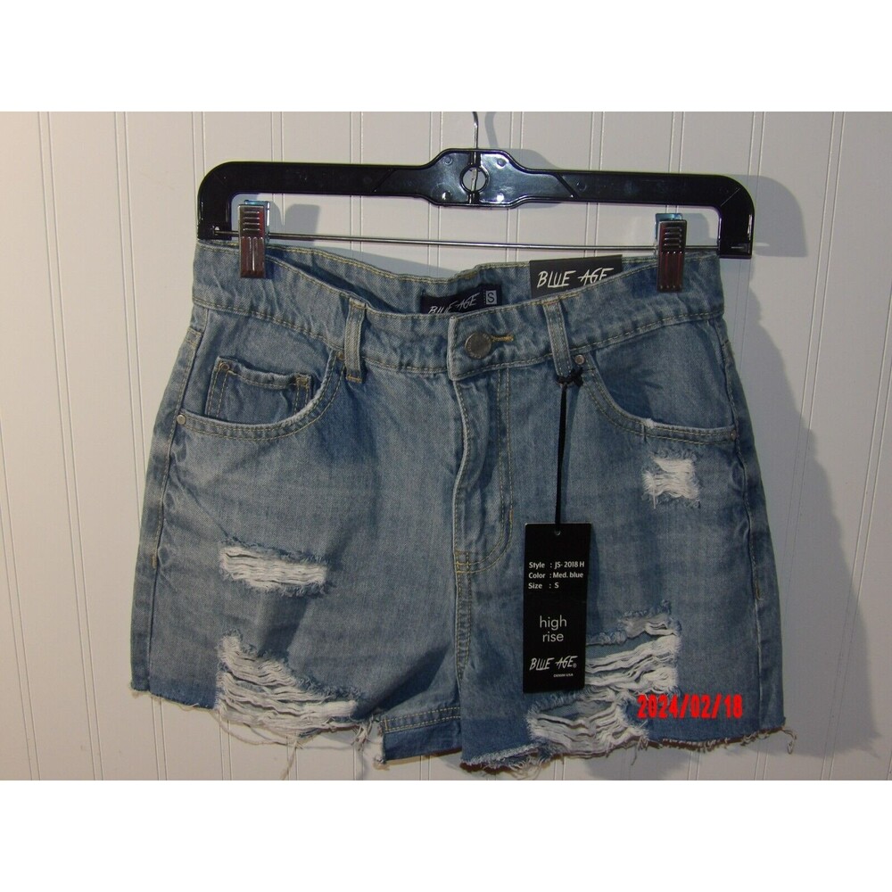 Blue Age denim collection blue denim distressed shorts sz‎ SMALL MED AND LARGE